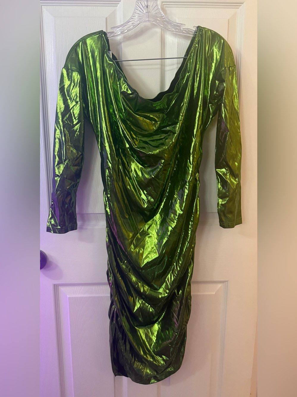 Metallic Green Mini Dress